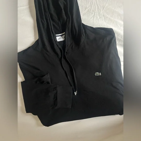 Lacoste Men's Big Fit Hooded T-Shirt long Sleeve Black 3XL - Picture 3 of 7